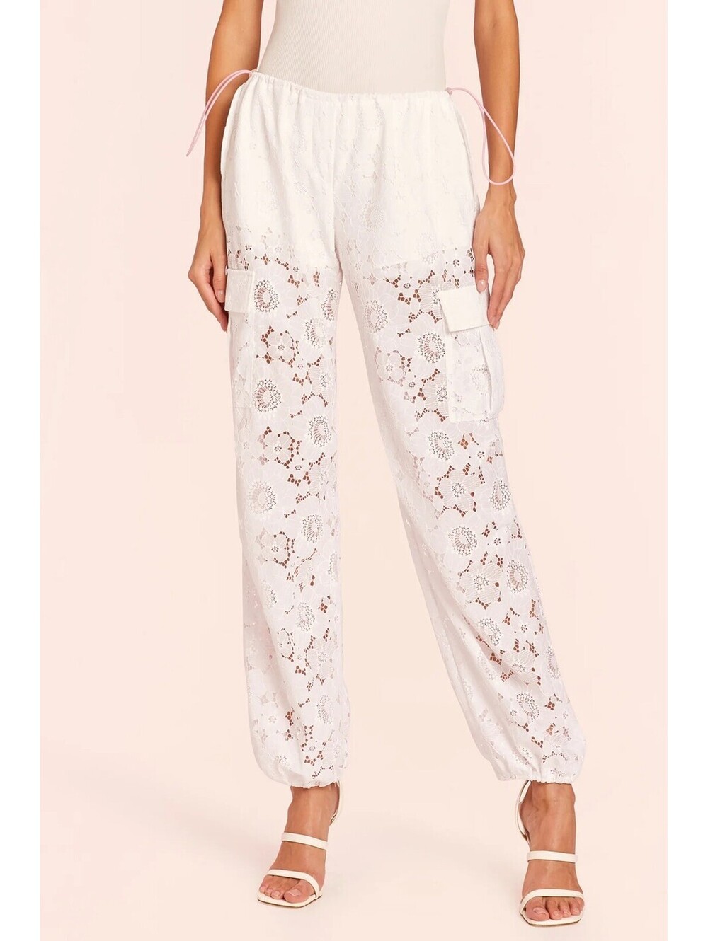 Amanda Uprichard White MITCHELL lace pants Floral XS New